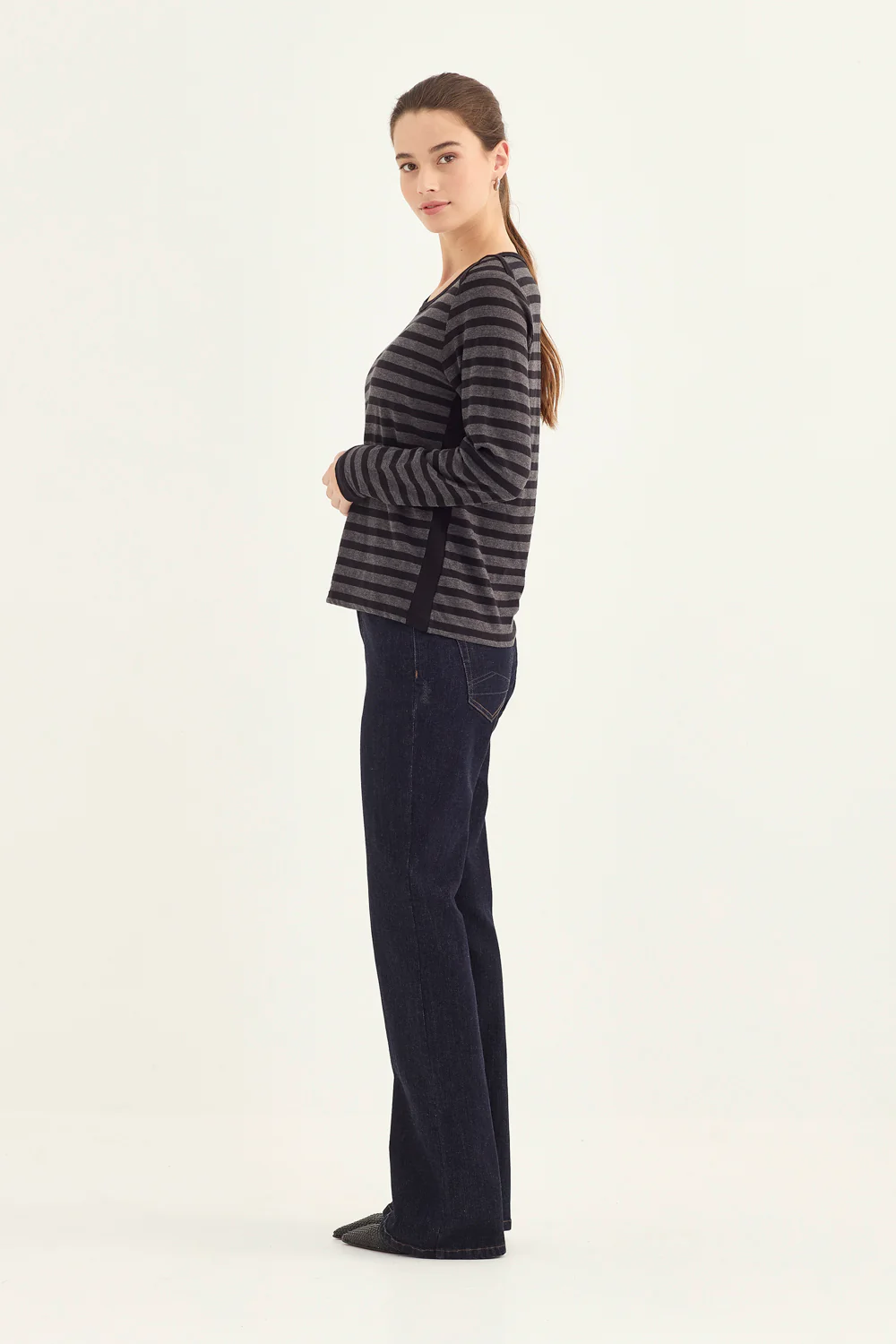 Glow Top - Charcoal Stripe - Image 4